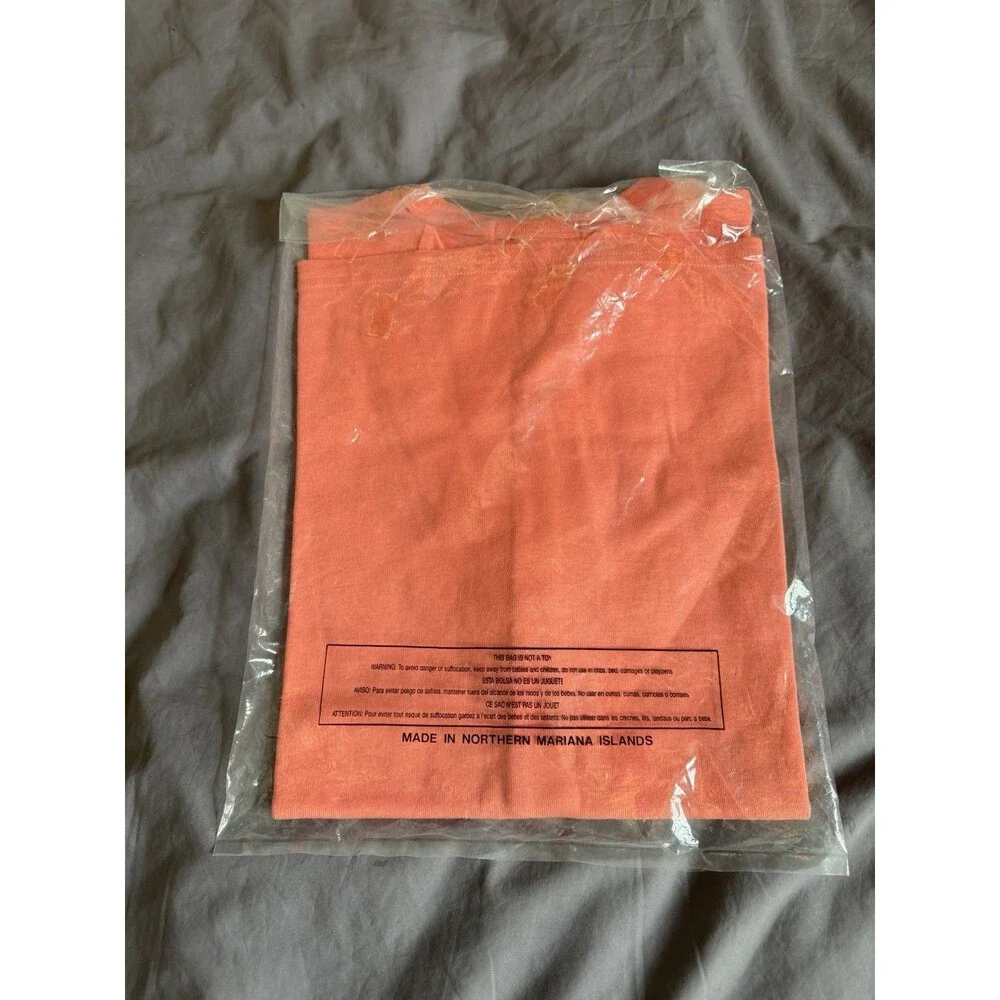 Vintage Eddie Bauer Womens L Tall Coral Cotton Crewneck T Shirt Deadstock NOS